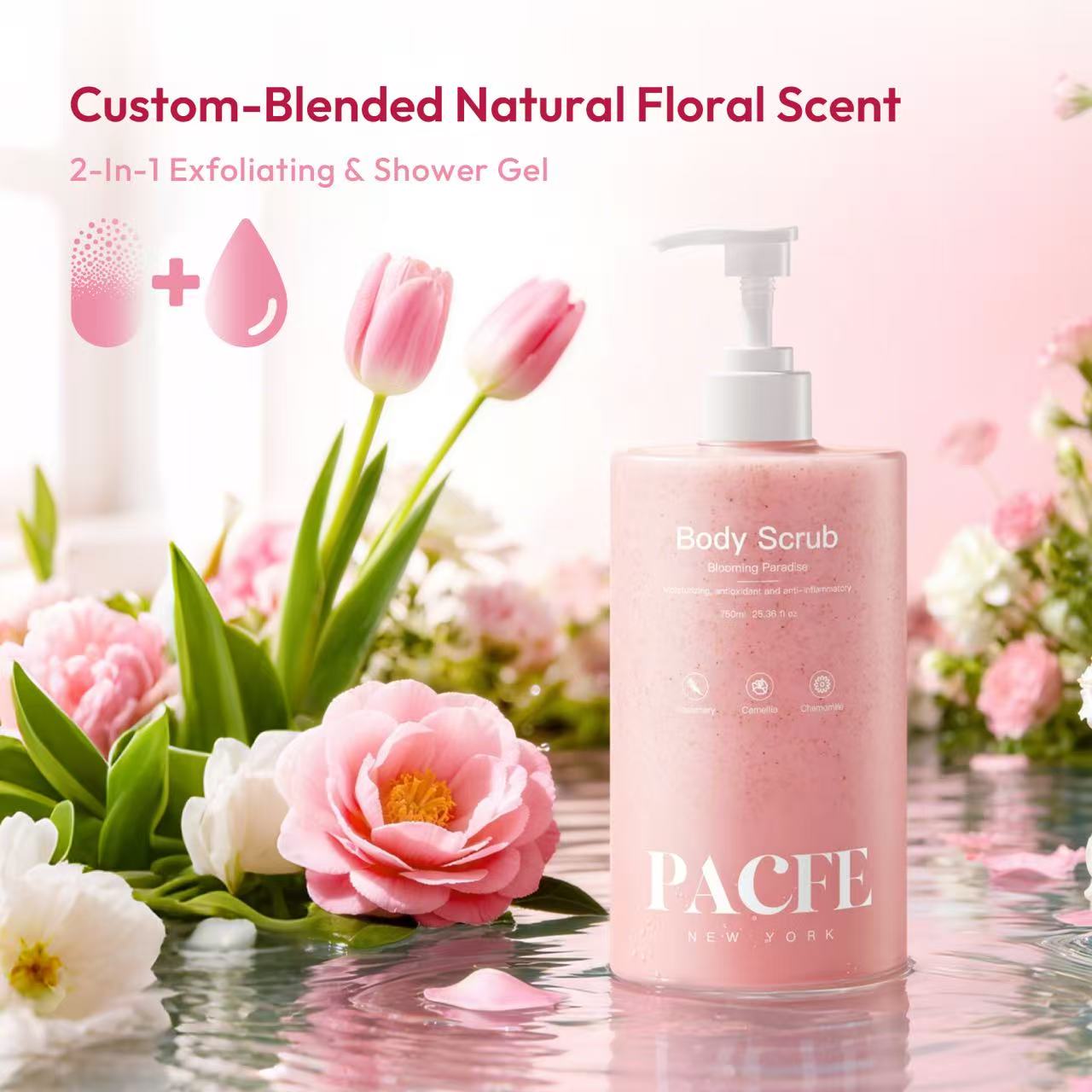 PACFE Pacfe large-size Floral Body Scrub